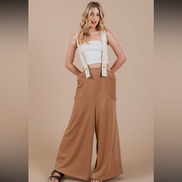 Fabulous Solid Wide Leg French Terry Jumpsuit - Picture 4 of 7